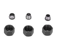 6 Piece Carbon Steel Router Collet Adapter Set 6mm 6 35mm 8mm with Nut Compatible Most Trim Tools