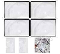 6-Piece Card Magnifying Glass, Reading Magnifying Card, 3x Reading Magnifying Glass, Large Area Magnifying Glass, Flat Reading Glass, Suitable for Reading Books and Newspapers
