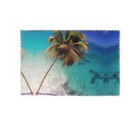6-Piece Caribbean Islands Printed Placemats Set â€“ Sided Waterproof & Oil-Resistant Table Matsï¼Œ12 x 18 inches