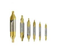 6-Piece Center Drill Set Coated Automatic Hole Opener 1.0-5.0mm 60 Degree Woodworking Tools