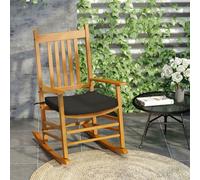 Outsunny Set of 6 Chair Cushion Seat Pads Dining Chair w/ Straps Outdoor Black