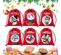 6-piece Christmas giftss Bag With Drawstring, Christmas giftss Bag, Christmass Party Wedding Candy Bags, Children's Candy Bags For Kids Candys Birthday Holiday Party