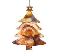 6-Piece Christmas Wooden Ornaments Bakery Printed Holiday Pendants Suitable for Hanging on windowsills and fireplaces