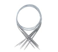 6-Piece Circular Needle Set, Stainless Steel Circular Needles (43 cm/16.9 inch), Knitting Needle Sets for Socks Sweaters Hats Scarves Crochet DIY US 8,7,6,5,4 and 3 (5.0, 4.5, 4.0, 3.75,