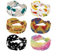 6 Piece Cute Fruit Collection Pattern Soft Headband for Women, Wide Headbands, Non Slip Workout Hairbands for Yoga Fitness Travel Gym, Hair Accessories