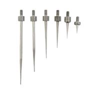 6-Piece Dial Indicator Point Set with M2.5 Threaded Shank, R0.15mm-R0.2mm Radius, 7mm-50mm Effective Length for Depth Gauge Measurement