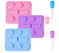 6 Piece Dog Ice Mould Set, Baking Mats for Dog Treats and Creative Projects, Silicone Moulds Baking for Dog Biscuits and DIY Activities, Practical Dog Ice Moulds and Baking Mat