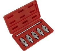 6 Piece Double Ended Drain Key Set - Sump Plug Removal - Tommy Bar - Steel