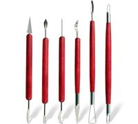 6-Piece Double-Sided Pottery & Clay Sculpting Tools - Smooth Wooden Handle Set for Carving, Shaping & Smoothing