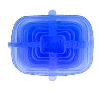 6 Piece Efficient Silicone Square Lids For Food Storage Dishwasher Safe Safe Kitchen Storage Silicone Covers Kitchen Covers