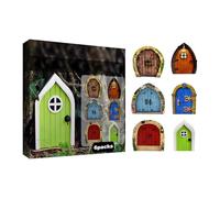 6-Piece Enchanted Fairy Door for Tree Trunks Weather-Resistant Miniature Garden Decor, Whimsical Outdoor Accessory Kit for Kids & Fantasy Enthusiasts