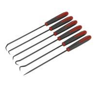 6 Piece Extra-Long Pick & Hook Set - Black Finished Steel - Precision Knurling