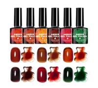 6-Piece Fall/Winter Nail Collection, Caramel Amber & Earthy Resin Tones, High-Gloss Long-Lasting Nail Lacquer, Professional Manicure Set for Ladies & Teens, Travel-Friendly Paint, Beauty &