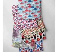6 Piece Fat Quarter Jubilee Union Jack Cotton Fabric Bundle (55cm x 50cm Each) England Queen Platinum Celebration Events Projects