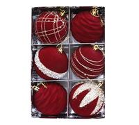 6 Piece Festive Flocking Holiday Ornament Collections Holiday Tree Decor for Decorating Trees and Indoor Spaces Home Decorations