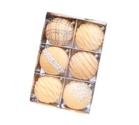 6 Piece Festive Flocking Holiday Ornament Collections Holiday Tree Decor for Decorating Trees and Indoor Spaces Home Decorations