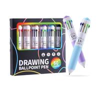 6 Piece Fine Point Smooth Writing Retractable Pens for School Home Dorm | Rolling sphere tip interactive top button design helps channel excess energy into productive hand movements during important