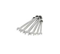 6 Piece Fixed Head Ratchet Spanner Set 8mm 17mm Metric Kit Grip Bolt / Nut