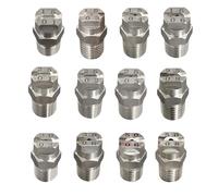 6-piece Flat Fan-Shaped high-Pressure Stainless Steel Nozzle, Suitable for Surface Cleaners, high-Pressure washers, Brooms and Chassis washers 0.66-3.6 mm Nozzle Diameter 3/8 2mm(0.079in) 25°