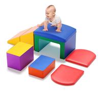 6-Piece Foam Climbing Blocks for Toddlers, Soft Building Blocks, Various Shapes, Brain Training, Castle Set, Giant Foam Building Blocks, Multicolored, Large Building Blocks (6p-color)