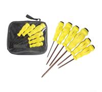6-Piece for Torx Square Screwdriver Set for Electronics Repair - Alloy Steel Hand Tools with 75mm/100mm/150mm Lengths, Yellow Handle - Compatible
