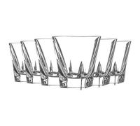 RCR Crystal 6 Piece Fusion Whisky Glasses Set - Modern Cut Glass Cocktail Tumblers - 270Ml