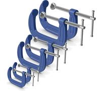 6 Piece G Clamp 2 Sets 25mm 50mm 75mm Cast Iron Twin Pack 6 Clamps