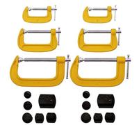 6 Piece G-Clamp Set with Soft Jaw Pads 2" 3" 4" | Heavy Duty 50mm, 75mm, 100mm Woodworking G-Clamps
