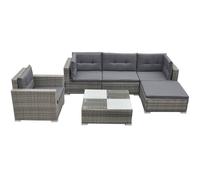 6 Piece Garden Lounge Set With Cushions Poly Rattan