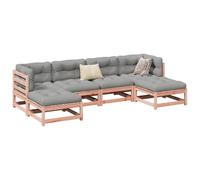 vidaXL Garden Sofa Set 6 Piece Outdoor Corner Sofa Wax Brown Solid Wood Pine