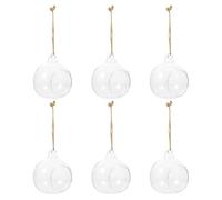 6 Piece Glass Hanging Candle Holders for Micro Landscape Decor | Bottle Body, Rope Suspension, Bedroom DIY Display, Easy Storage, Six Piece Set for Florals