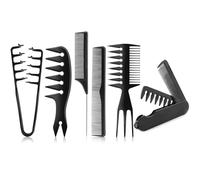 6-Piece Hair Texture Comb, Men's Texture Comb Set with Wide Tooth Comb, Professional Folding Comb Kit for Textured Hairstyles and Detangling, Complete Grooming Tools for Travel and Home Use