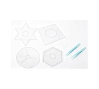 6-Piece Hama Beads Pegboard Set with 4 Shapes and 2 Tweezers | Fuse Bead Boards for DIY Arts and Crafts, Includes Square, Circle, Hexagon, and Star Patterns for Hama Beads Set