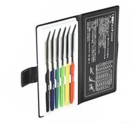 6-Piece Hardness Tester Kit for 40-65, Portable for Rockwell C Scale File Set with Color-Coded Handles, Suitable for Flat, Curved & ID