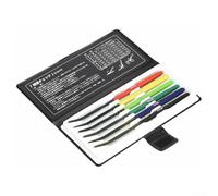 6-Piece Hardness Tester Kit for 40-65, Portable for Rockwell Hardness Testing Tool with Color-Coded Files, Suitable for Flat, Curved & Inner Diam