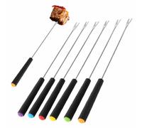 6-Piece Heat-Resistant Fondue Set - Long Stainless Steel Forks for Cheese, Chocolate, Meat & Marshmallows | Durable Handles for Safe & Enjoyable Dipping