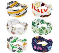 6 Piece Hello Words in Different Languages Womens Headbands Elastic Head Bands Non Slip Wide Hairband Turban Headband for Workout Yoga Sport Running