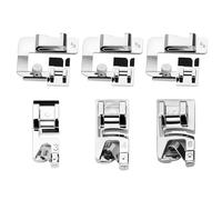 6 Piece Hemmer Foot Set for Sewing, 3 Narrow Rolled Hem Feet 3/4/6mm and 3 Wide Rolled Hem Presser Foot 4/8, 6/8, 8/8 Inch, For Brother, Singer, Janome Low Shank Sewing Machines, Machine Presser Kit