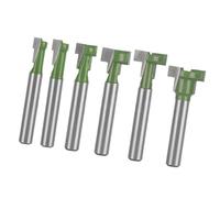 6-Piece Keyhole Router Bit Set with 1/4" Shank, T-Slot Cutter for Wood, Includes 1/4", 5/16", 3/8", 1/2", 9/16", 5/8" Blade Diameter for Wood Hex Bolt Milling Cutters