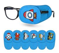 6 Piece Kids Eye Patches,Reusable Eye Patch for Glasses Eyepatch for Children Treating Lazy Eye Strabismus Amblyopia Girl Boy Soft Eye Patch