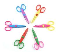 6-Piece Kids Safety Scissors Set Colorful Blunt Tips Small Scissor with Zig Zag Edges for Crafting DIY Projects Home Manual Photo Scrapbooking School Art Activities Safe and Fun for Teachers Students