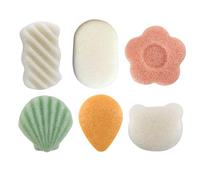 6-Piece Konjac Baby Bath Sponge Set, Natural and Gentle Cleansing Sponges for Babies, Cartoon Design for Fun and Effective Bath Time