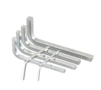 6 Piece L Shape Square Head Wrench Set 4 Point Key Driver 3mm 4mm 5mm 6mm 7mm 8mm Chromium Vanadium Steel Hand Tools for Tightening Square Screws Silver Finish
