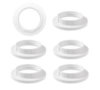 6 Piece Lampshade Reducer Ring E14 Screw Collar Ring 28MM, Lampshade Fittings E14 for Table Lamp, Ceiling Lights, Plastic Screw Bulbs Lamp Holder Twist Lock Socket Replacement Ring（White）