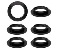 6 Piece Lampshade Reducer Ring E27 Screw Collar Ring 40MM, Lampshade Fittings E27 for Table Lamp, Ceiling Lights, Plastic Screw Bulbs Lamp Holder Twist Lock Socket Replacement Ring（Black）
