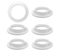 6 Piece Lampshade Reducer Ring E27 Screw Collar Ring 40MM, Lampshade Fittings E27 for Table Lamp, Ceiling Lights, Plastic Screw Bulbs Lamp Holder Twist Lock Socket Replacement Ring（White）