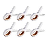 6-Piece Large Clothes Pegs, Strong Grip Windproof Laundry Clips with Non-Slip Pads, Heavy-Duty Jumbo Towel Clips for Bedding, Quilts, Sun Lounger Beach Towels, Outdoor Drying & Poolside Use (Orange)