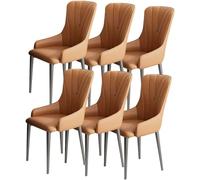 6-Piece Leather Armchair Set - Stylish Living Room Furniture with Sturdy Metal Legs for Modern Home Décor and Comfort