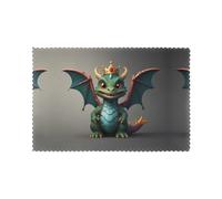 6-Piece Little Flying Dragon Patterned Placemats Set, 12x18 Inch Non-Slip Mats, Suitable for Home, Kitchen, Party, and Gatherings