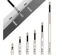 6 Piece Magnetic Screwdriver Drill Bit Set, Diamond Screwdriver Bit Set, Non-Slip Phillips Bits, Magnetic Bits, for Hammer Drill, Cordless Screwdriver, Hand Drill, etc. (25 50 65 70 90 150 mm)
